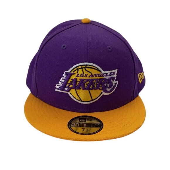NEW ERA 59Fifty Los Angeles Lakers 2 Tone Fitted Hat NWT Size 7 5/8 - Picture 1 of 9